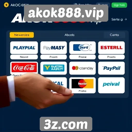 Aceitação de métodos de pagamento no site akok888.vip